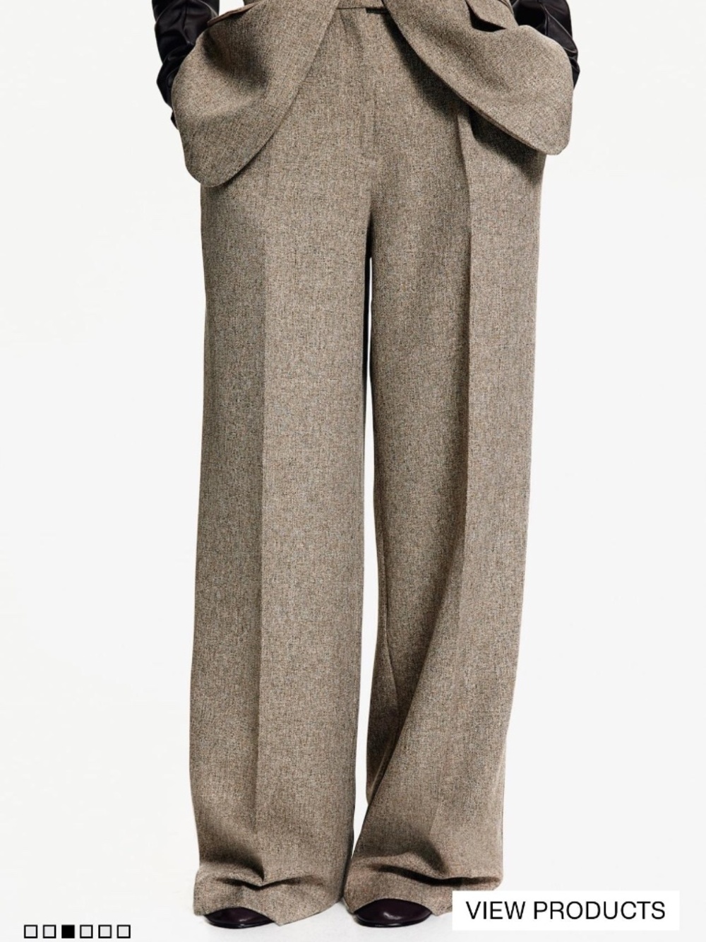 NWT H&M EDITION Brown Woven Strapless Button Down Top + Trouser Set (2 pcs) - Picture 3 of 11